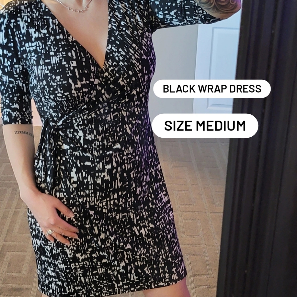 Women's Black Wrap Dress